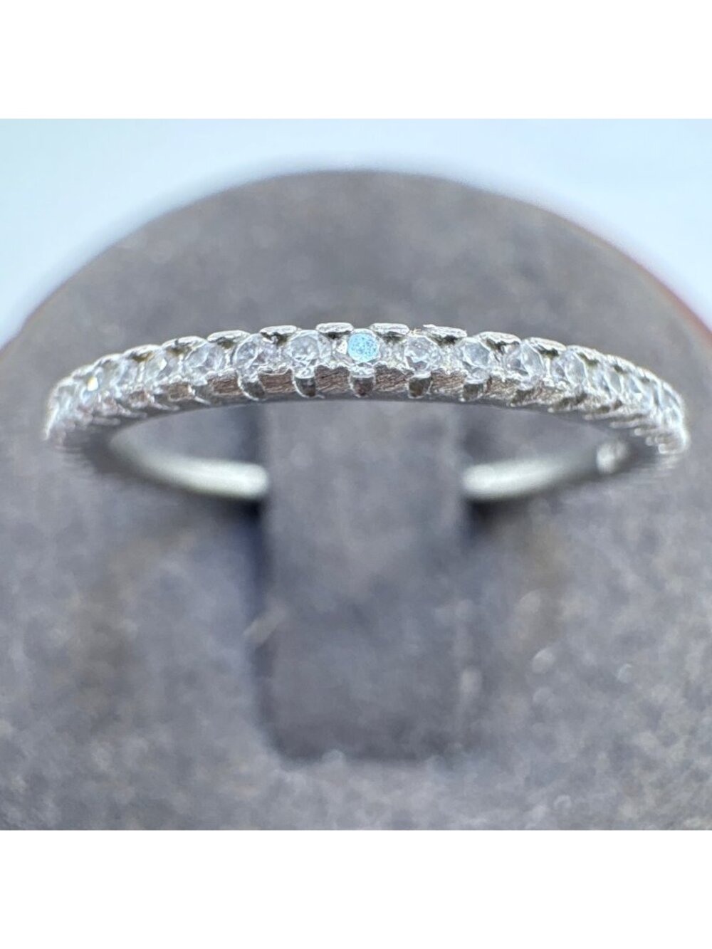 Cubic Zirconia Eternity Band Sterling Silver 925 Ring Size 11.25